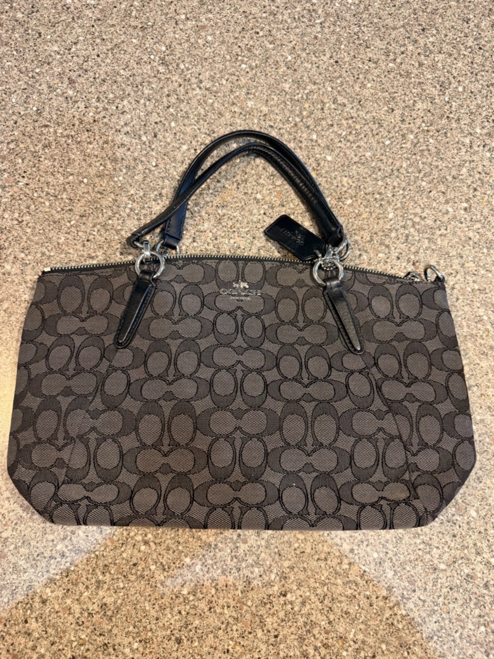 Coach Black and Gray Signature Shoulder Bag - Picture 1 of 3